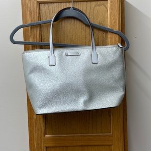 Kate, spade ladies silver tote.